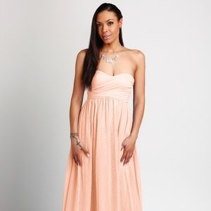 strapless floor length dress